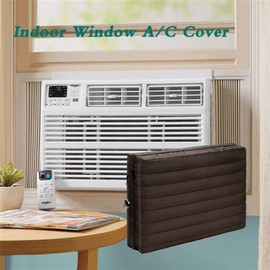 J&C AC Covers for Inside Air Conditioner Cover AC Cover Air Conditioner Cover Indoor Window Air Conditioner Cover Air Conditioner Covers for Window Units Window Ac Covers for Winter (21 x 15 x 3.5 in, brown)