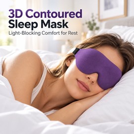 3D Sleep Eye Mask for Light Blocking – Contoured Night Blindfold with Earplugs for Sleeping, Travel & Rest