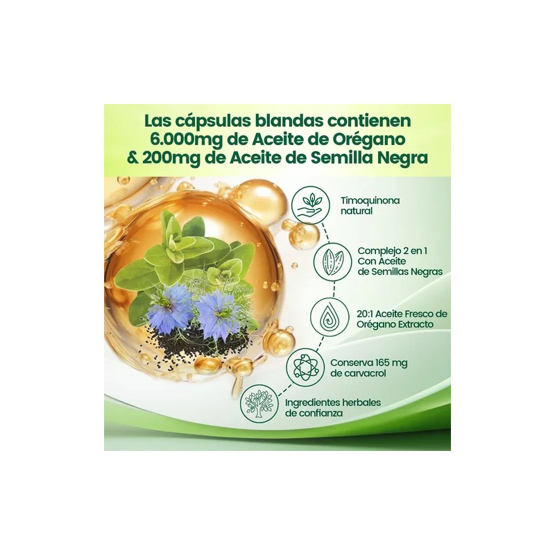 Vvivonu Aceite De Orégano 6000mg 300 Cápsulas