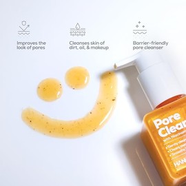 Hanhoo Limpiador de poros con niacinamida, 6.76 onzas líquidas, limpiador facial 2 en 1 y máscara, con niacinamida y ácido salicílico, elimina los por