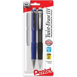 Pentel Twist-Erase III Automático Lápiz con 1 Recambio Borrador, Assorted barriles, 1 Pack