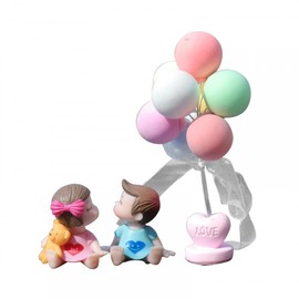 MiOYOOW Couple Dashboard Decor Set, Adhesive Lovely Couple Car Ornament Cute Auto Interior Accessories for Car Home Office Birthday