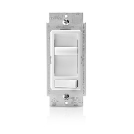 Leviton Decora SureSlide Universal LED Dimmer, Single Pole and 3-Way - White
