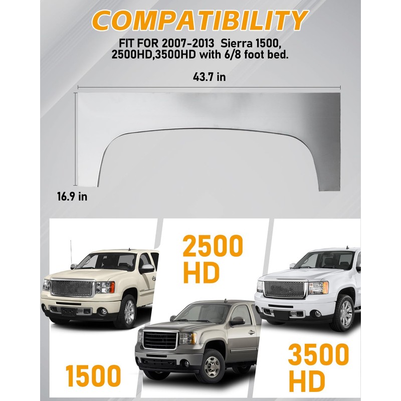KPJYATUO Arch Wheel Repair Panel Compatible With 2007-2013 Silverado 1500