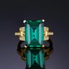 JewelryPalace Emerald Cut 6ct Simulated Emerald Solitaire Cocktail Rings for