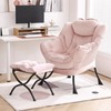 Furlide Lazy Chair with Ottoman, Modern Chair with Folding Footrest,