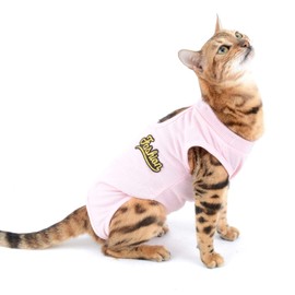 SELMAI Medical Pet Shirt Cat Bodysuit for Dogs After Surgery Dog Castration Soft Cotton E-Collar Alternative for Pets Nursing Clothing Wound Protection Prevent Licking Skin Diseases Pink L