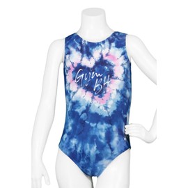 Destira Gym BFF Gymnastics Leotard for Girls, Blue Tie Dye, Soft Fabric Athletic Wear, Child XL (12)