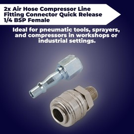 Dapetz ® PCL Male to Euro Female Air Fitting Convertor Adapter Airline Hose Quick Release Converts Euro Male to PCL Vertext Male