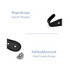 Mokife Pack of 8 Coat Hooks Black Matt Stainless Steel