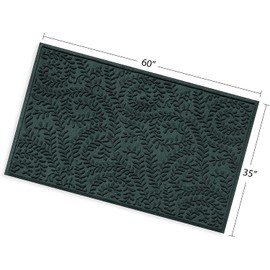 Bungalow Flooring Waterhog Door Mat, 3' x 5' Made in USA, Durable and Decorative Floor Covering, Skid Resistant, Indoor/Outdoor, Water-Trapping, Boxwood Collection, Evergreen
