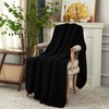 Longhui bedding Chunky Cable Knit Throw Blanket Lightweight Black 100%