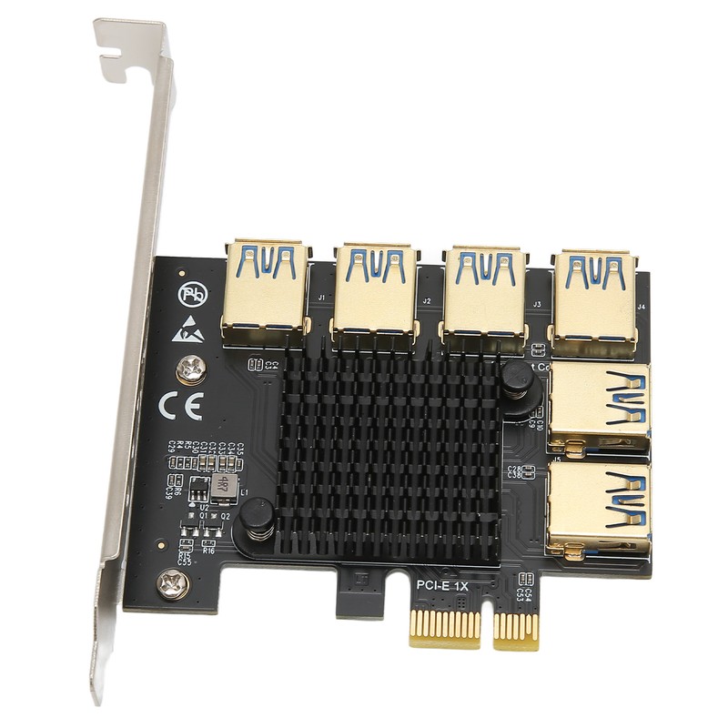PCI E 1 to 6 Riser Card IC Heat Sink