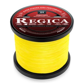 Regica Braided Fishing Line - Abrasion Resistant, Zero Stretch, Ultra-Thin Diameter, Super Strong - 4 Strand 8 Strand, 6lb-100lb, 150/300/500 Yards for Saltwater or Freshwater, Colored Braid Line