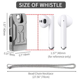 Autuveen Whistle Emergency Titanium Whistle,Survival Loud Whistle Safety Whistle for Kids Women,EDC Signal Whistles Necklace for Camping Hiking Dog Training(Rectangle)