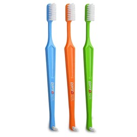 Paro S27L Toothbrush | Small Brush Head Toothbrush with Soft Bristles and Exchangeable Interdental Space F | 3 Rows 27 Tufts for Thorough Cleaning and Gum Care | 3 Pack