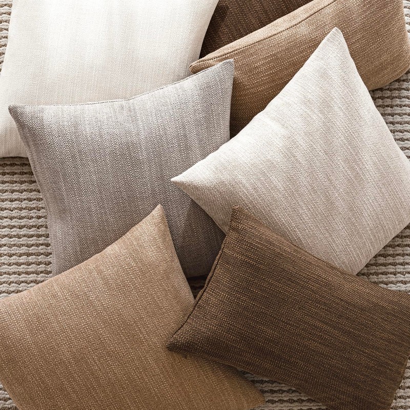 Foindtower Set of 2 Decorative Textured Burlap Linen Throw Pillow