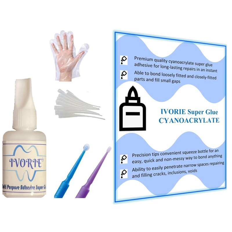 Ivorie Instant Bonding Glue Adhesive - Dental Lab (Thick -