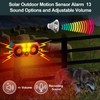 Qualirey 4 Pcs Solar Outdoor Motion Sensor Alarm Motion Sensor