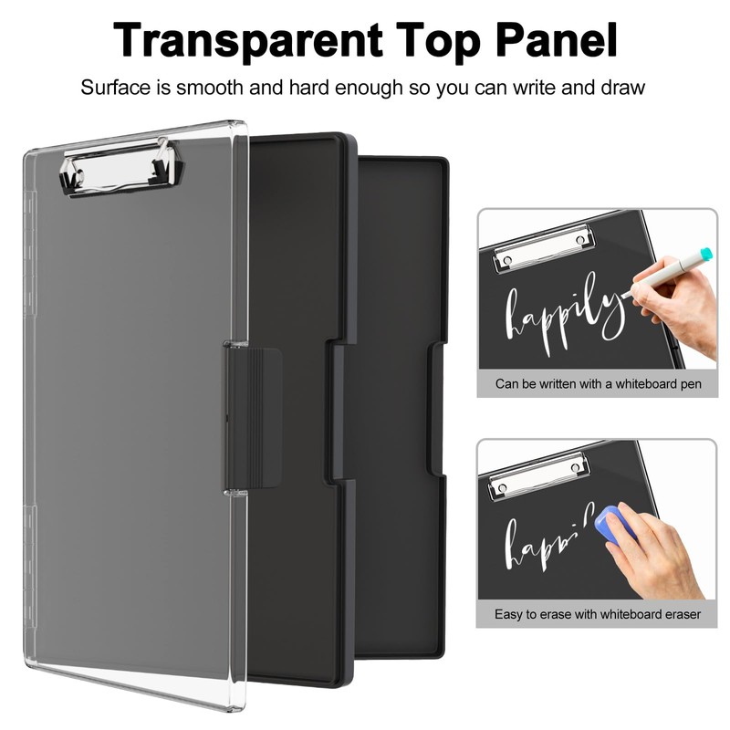 Piasoenc Clipboard with Storage, 8.5 x 11 Clip Boards with