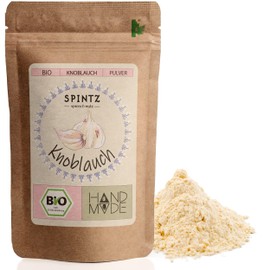 SPINTZ 500 g Organic Garlic Powder - Practical Garlic Ground from Organic Cultivation - Vegan, Natural - Organic Garlic - Fine Powder, Natural - Knofi | Hand Packed