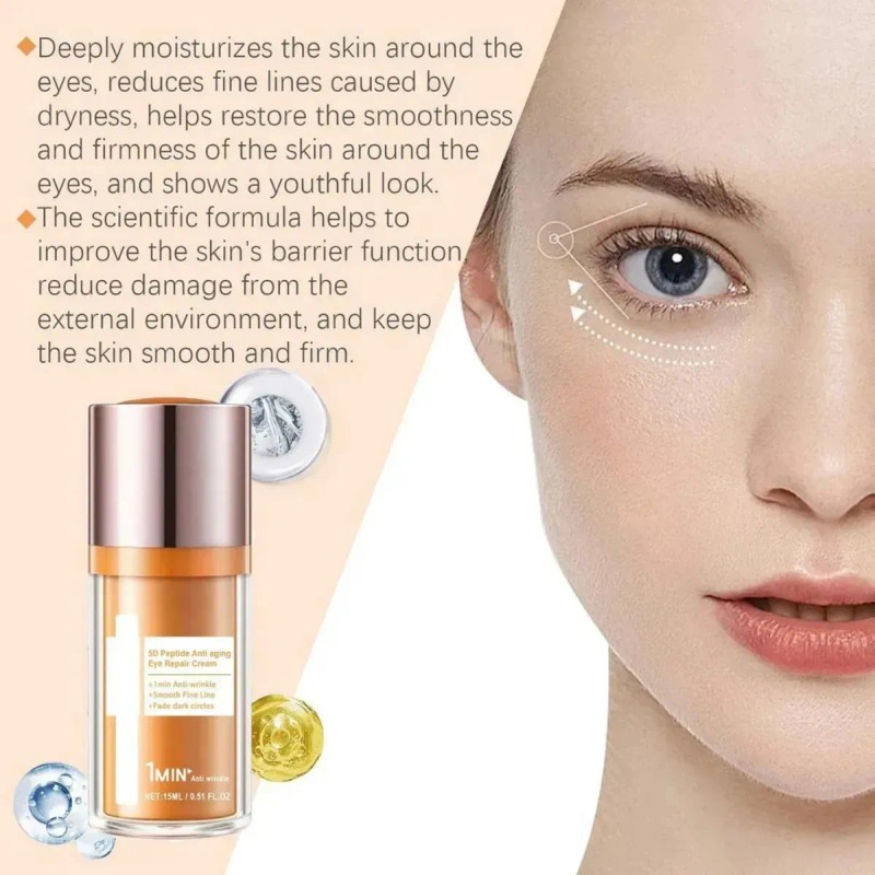 Crema Reafirmante Para Ojos Con Péptidos 5d, Para Ojeras E