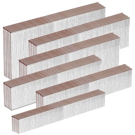 SITLDY 18 Gauge Galvanized Brad Nails Brown T-head 6 Sizes 1600-Pack (5/8"+3/4"+1"+1-1/4"+1-1/2"+2"), Assorted Size Project Pack, for Pneumatic, Electric 18GA Brad Nailer Gun