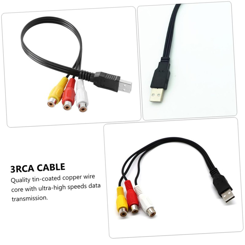 TEHAUX 1Pair Household to Av Cable Set Female Audio Video