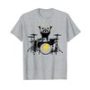 Funny Raccoon Playing Drum Kit Graphic T-Shirt