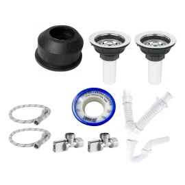 Anbec Kit De Instalación Para Fregadero Doble Tina Completo
