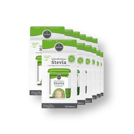BORCHERS Stevia Sweetener Tablets, Table Sweetener with Stevia 12 x 120 Tablets, Almost Calorie Free, Ideal for Coffee & Tea, Practical Dispenser, Easy Dosage, Lactose-Free, Vegan
