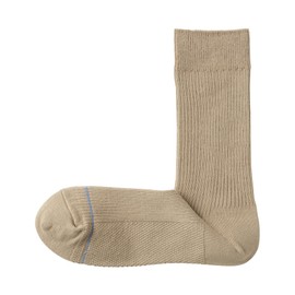 Muji Men's Socks, Right Angle, Smooth Cotton Socks, beige, 27.0 to 29.0 cm