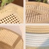 MIZHICRAFT Handwoven Cotton rope&Bamboo Storage Basket with - Foldable basket