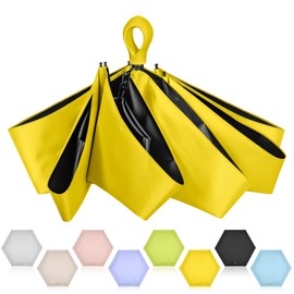 Senbers Mini Umbrella Small Travel Umbrella Compact - Portable Pocket Umbrella for Purse Packable Umbrella Travel Lightweight Rain And Sun Umbrella for Women, Girls, Kids(Yellow)