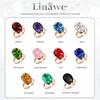 Linawe Women's Rings, False Diamond Moissanite Ring, Adjustable, Large Finger