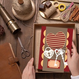 GLOBLELAND Vintage Love Keys Cutting Dies Metal Vintage Love Magic Locks Embossing Stencils Die Cuts for Paper Card Making Decoration DIY Scrapbooking Album Craft Decor