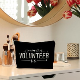 RYYCDOI Volunteer & Social Worker Appreciation Gifts - Makeup Bags for Women, Thank You Gifts - Living That Volunteer Life Cosmetic Bag Makeup Pouch