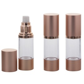 Elegant Kosmetex Airless Aluminium Pump Dispenser Rose Gold, Rose Gold, Cream Dispenser, Lotion and Gel Dispenser to Fill Yourself, 3 x 30 ml Rose