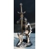 The Accolade Kneeling Medieval Knight Excalibur Sword Letter Opener Figurine