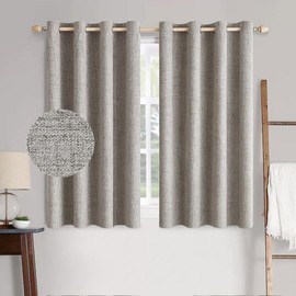 MIULEE 100% Blackout Linen Curtains for Bedroom 52x63 Inches Warm Taupe