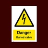 Danger Buried Cable Plastic Sign (WEH51) - Electric Hazard, Voltage,