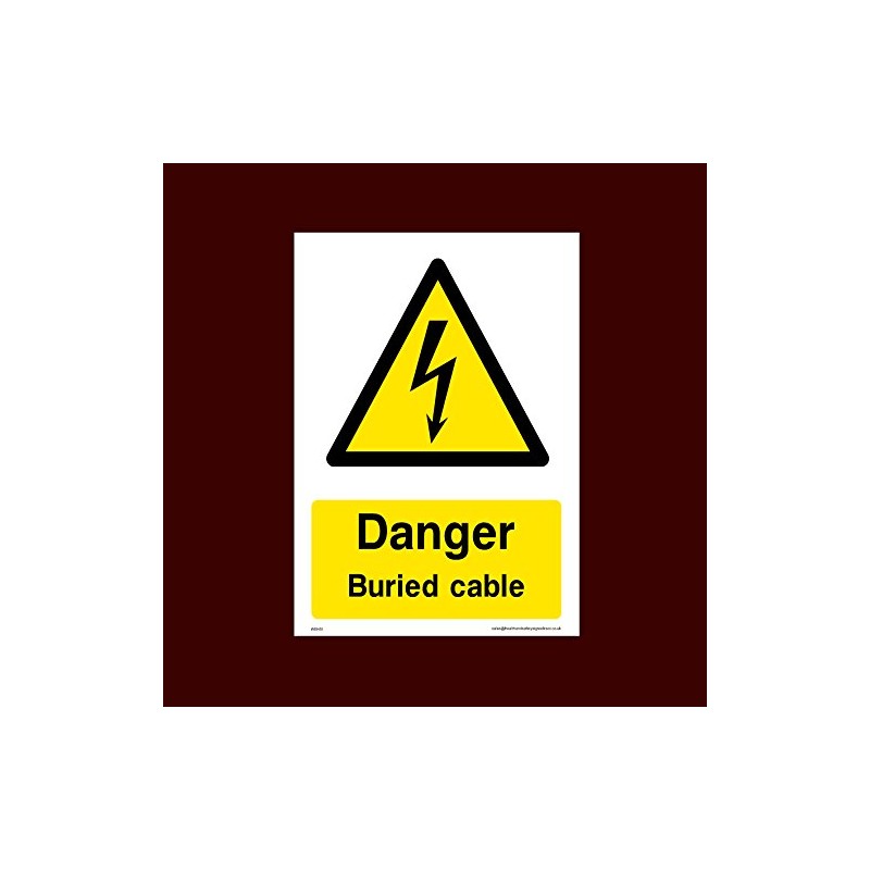 Danger Buried Cable Plastic Sign (WEH51) - Electric Hazard, Voltage,