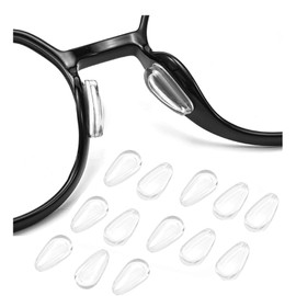 HUATEEN 20 Paare Silikon Nasenpad, 1.0mm Utschfeste Selbstklebende Nasenpads, Antirutsch Klebend Pad für Brillen und Sonnenbrillen rutschfeste Selbstklebende Nasenpads(Klar)