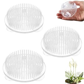 3PCS 2.76-Inch Clear Flower Frog, Flower Frogs For Arrangements,Stem Holder Flowers, with Suction Base & Clear Plastic Pin | Lightweight Floral Holder for Ikebana, Weddings & Home Decor