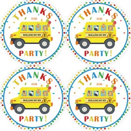 40pcs School Bus Thank You Stickers, Traffic Themed School Bus Thank You Stickers, Back to School Thanks Stickers, School Bus Thank You Stickers for Birthday Thank Party Favors