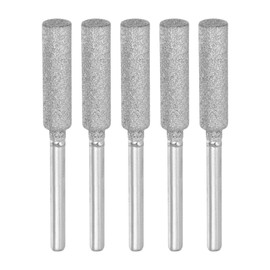 sourcing map 5pcs Diamond Chainsaw Sharpener Bits 7/32" 5.5mm Cylinder Head Electric Chain Saw Grinder