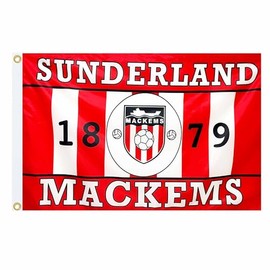 GIFTS 4 ALL Giant Sunderland Fans Flag, 5ft x 3ft Sunderland Flag Banner With 2 Eyelets, Makems Football Souvenir Flags