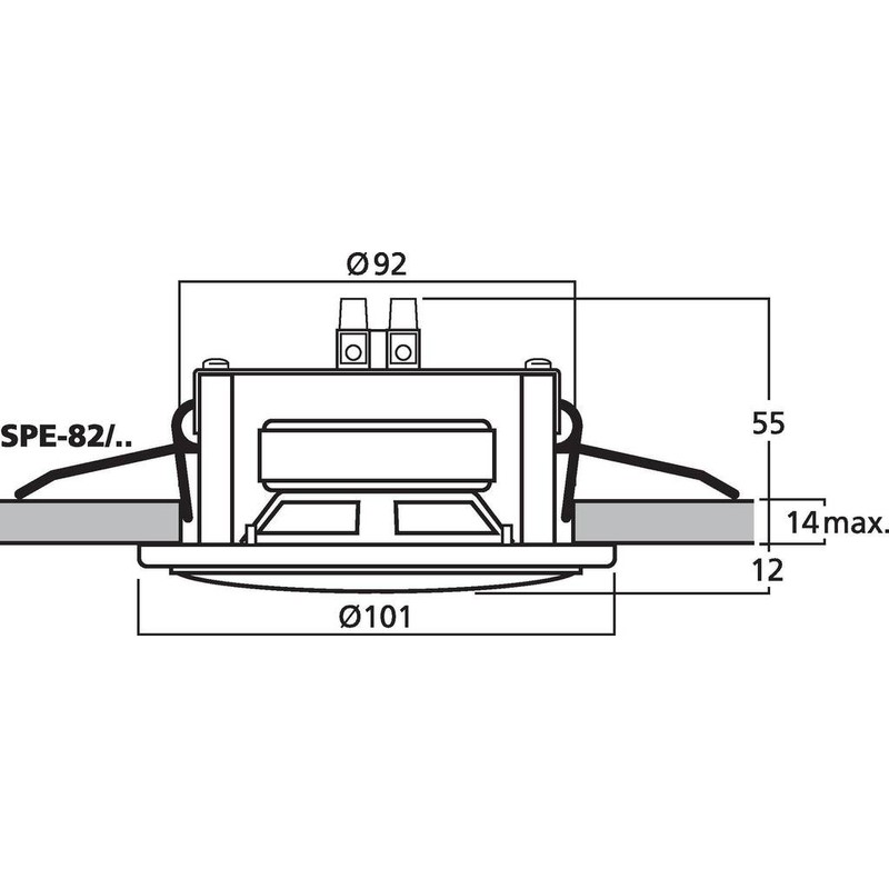 Single 4Ω 12w Compact Ceiling Speaker, White