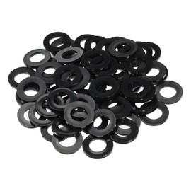PATIKIL M16 Nylon Flat Washer 150 Pack 16 mm ID 30 mm AD 3 mm Thick Sealing Spacer Sealing Ring for Tap Pipes Water Hose Fastener Bolts Black