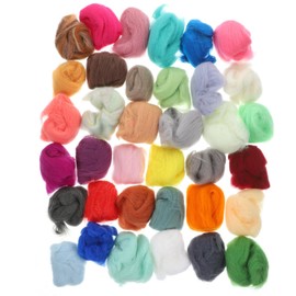 TEHAUX Colors Felting Wool for Needle Felting Craft Assorted Pouches Animal Figures Jewelry and Home Decor Projects